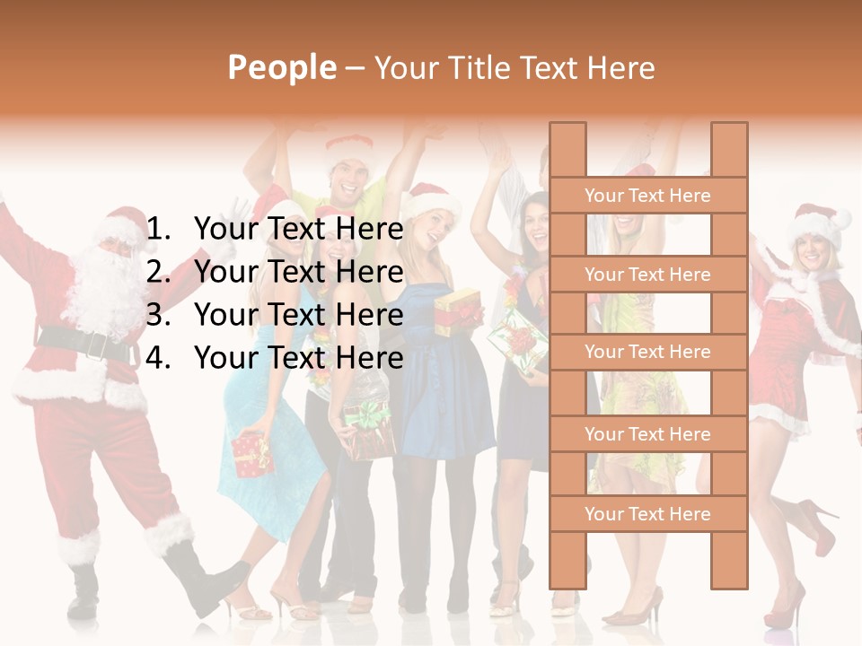 White Isolated Men PowerPoint Template