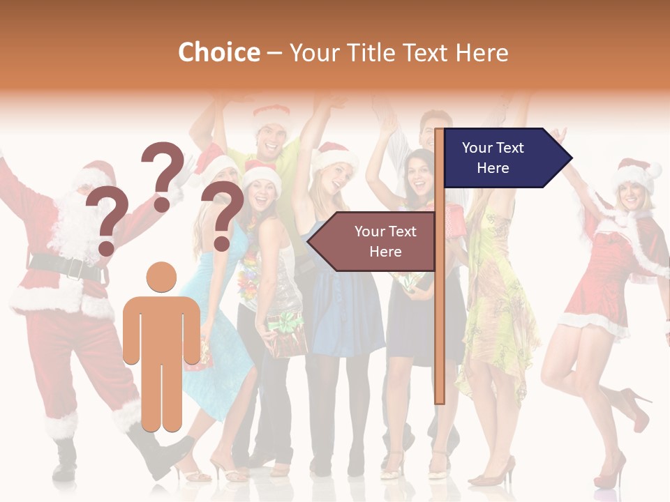 White Isolated Men PowerPoint Template