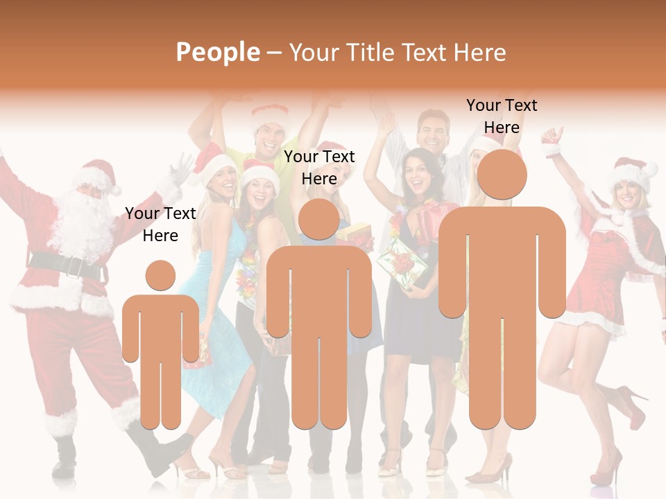 White Isolated Men PowerPoint Template