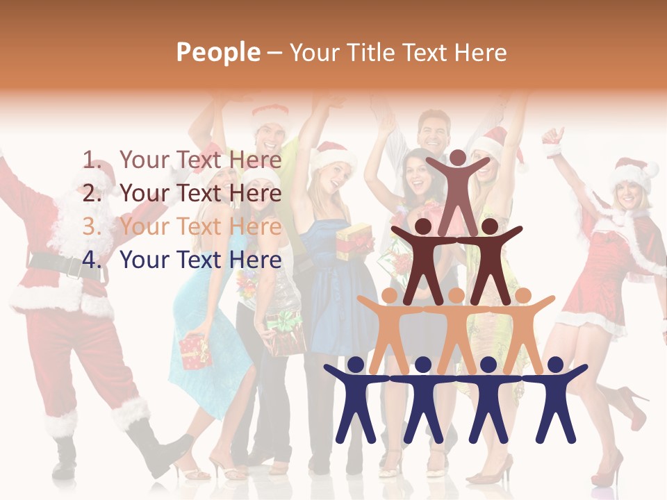 White Isolated Men PowerPoint Template