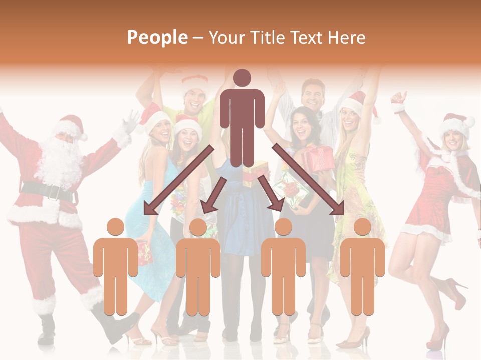 White Isolated Men PowerPoint Template