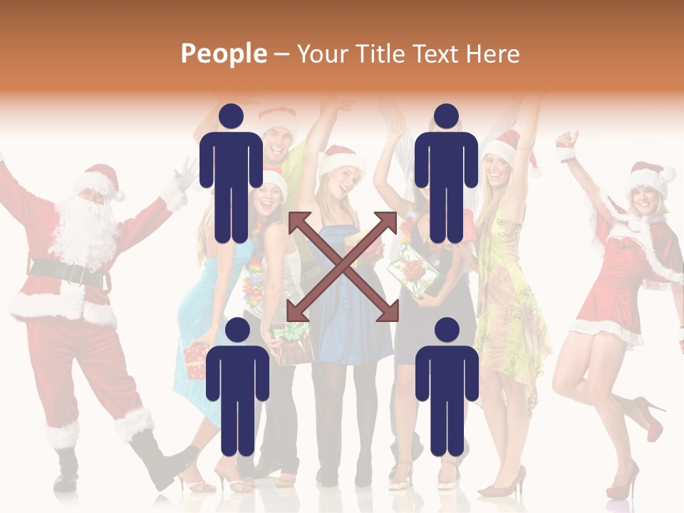 White Isolated Men PowerPoint Template