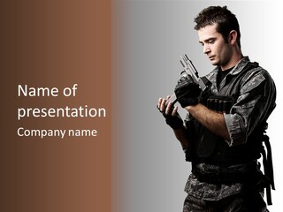 Adult Safety Handgun PowerPoint Template