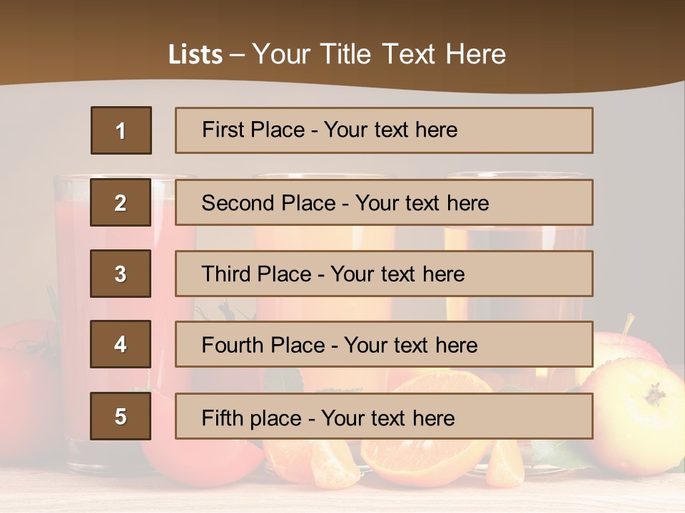 Different Juice Taste PowerPoint Template