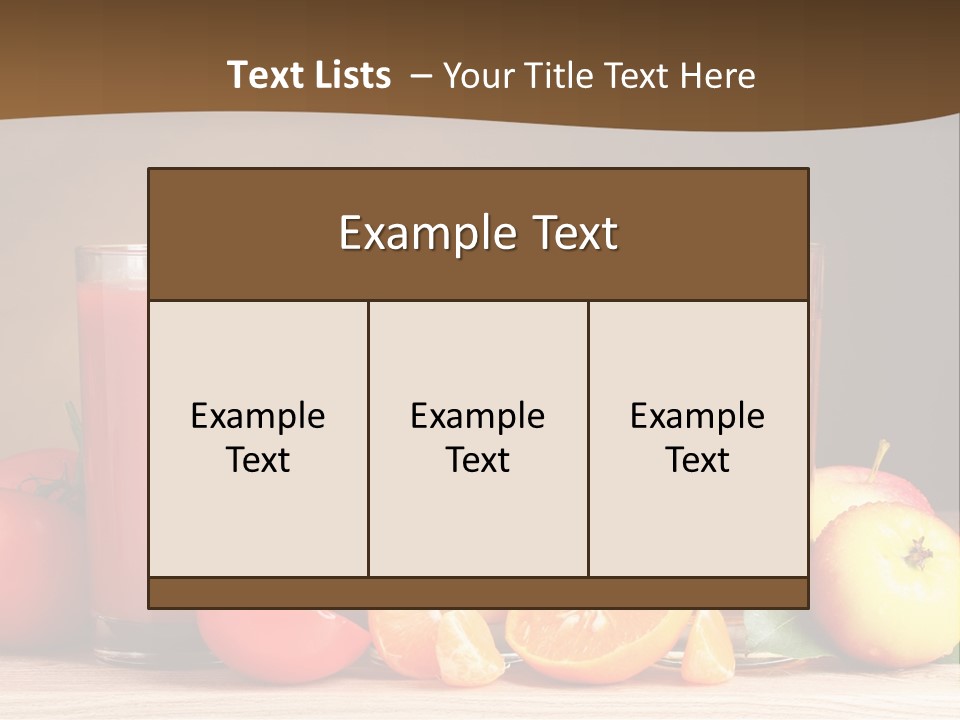 Different Juice Taste PowerPoint Template