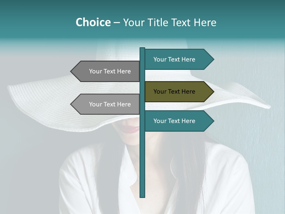 Female Wall Lady PowerPoint Template