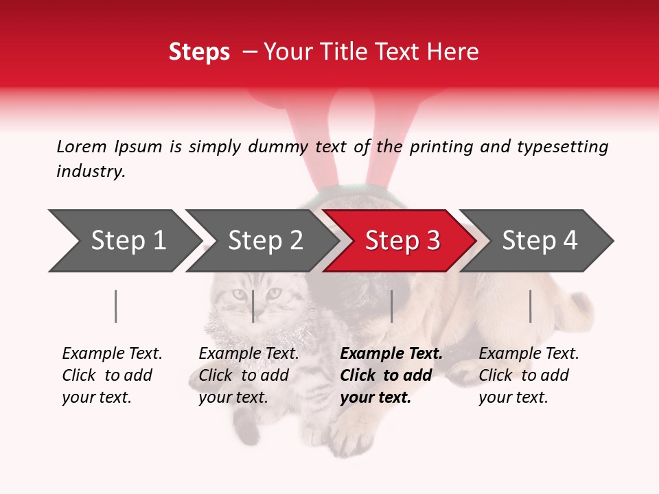 White Humorous Kitten PowerPoint Template