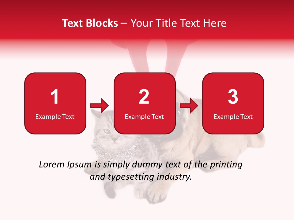 White Humorous Kitten PowerPoint Template