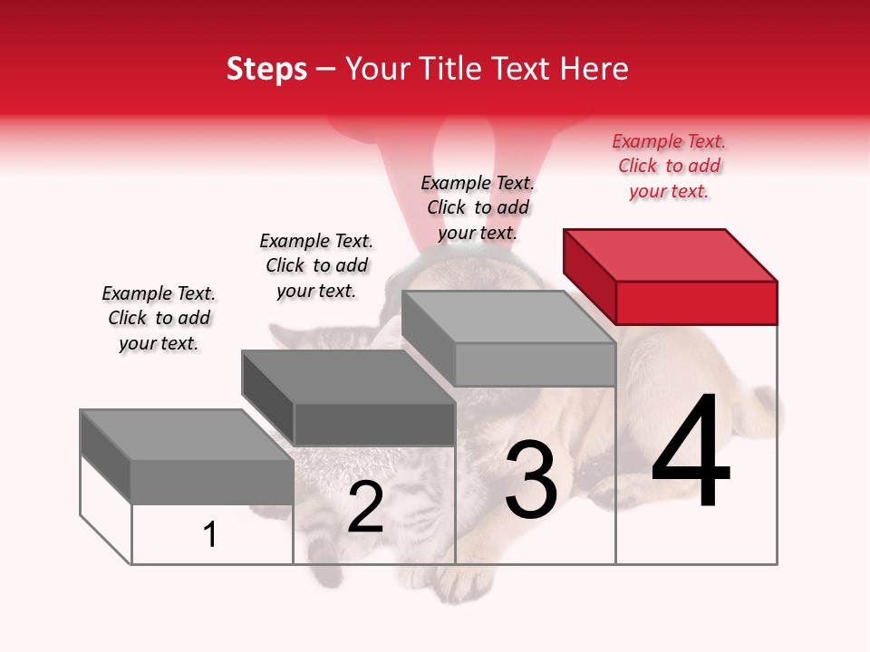 White Humorous Kitten PowerPoint Template