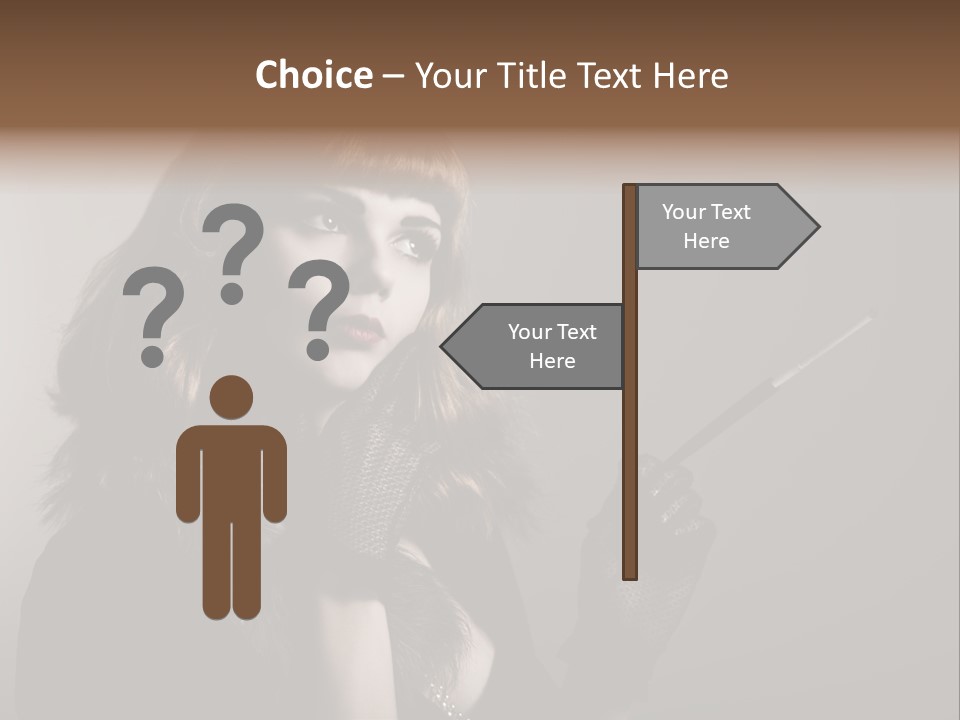 Brown Vintage Style Gloves PowerPoint Template