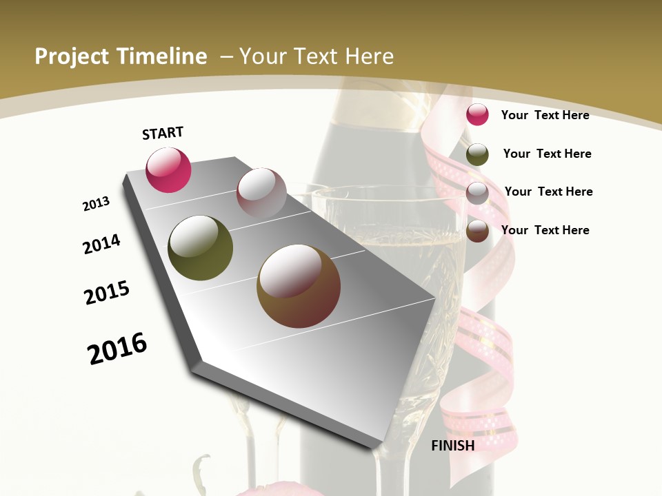 Flower Streamer Happiness PowerPoint Template