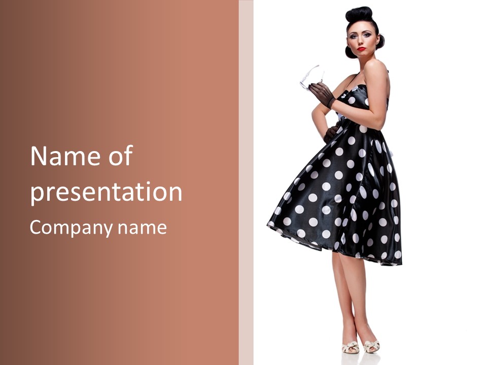 Model Glamour Caucasian PowerPoint Template