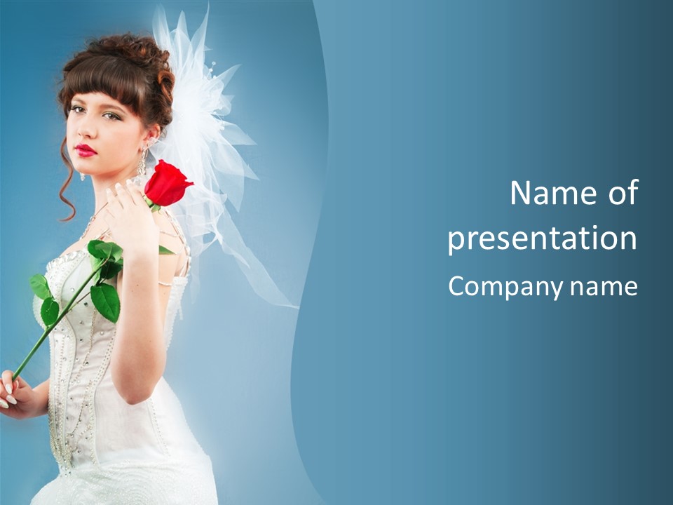 Gown Veil Hand PowerPoint Template