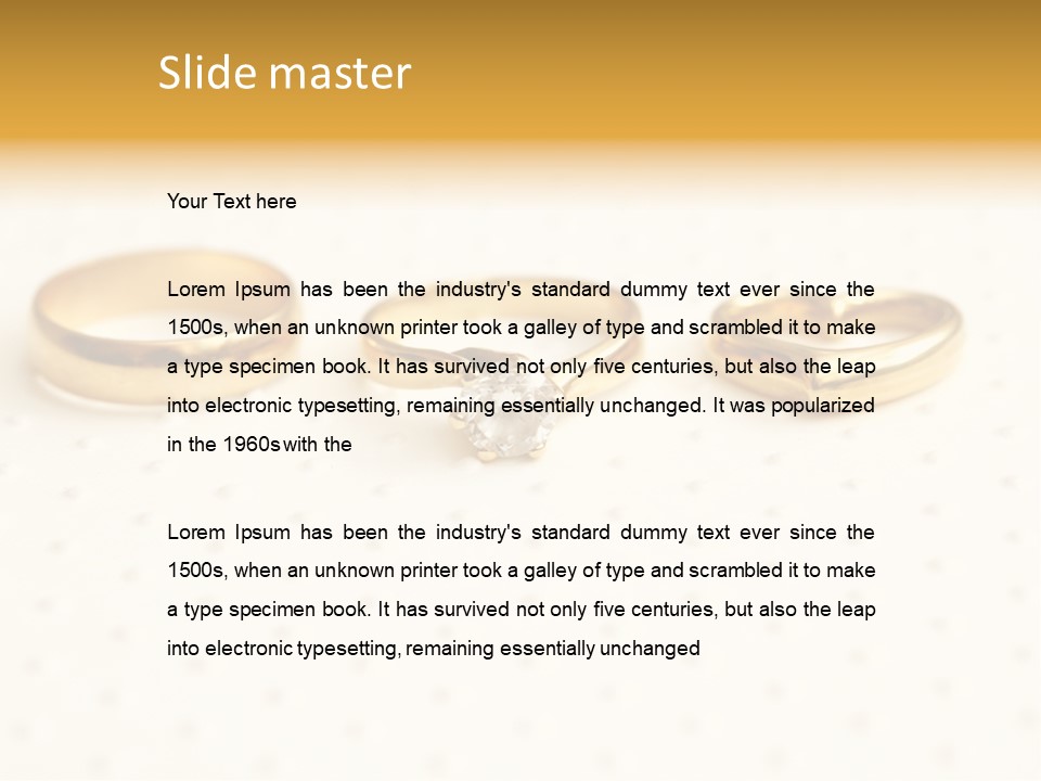 Marry Background Gold PowerPoint Template