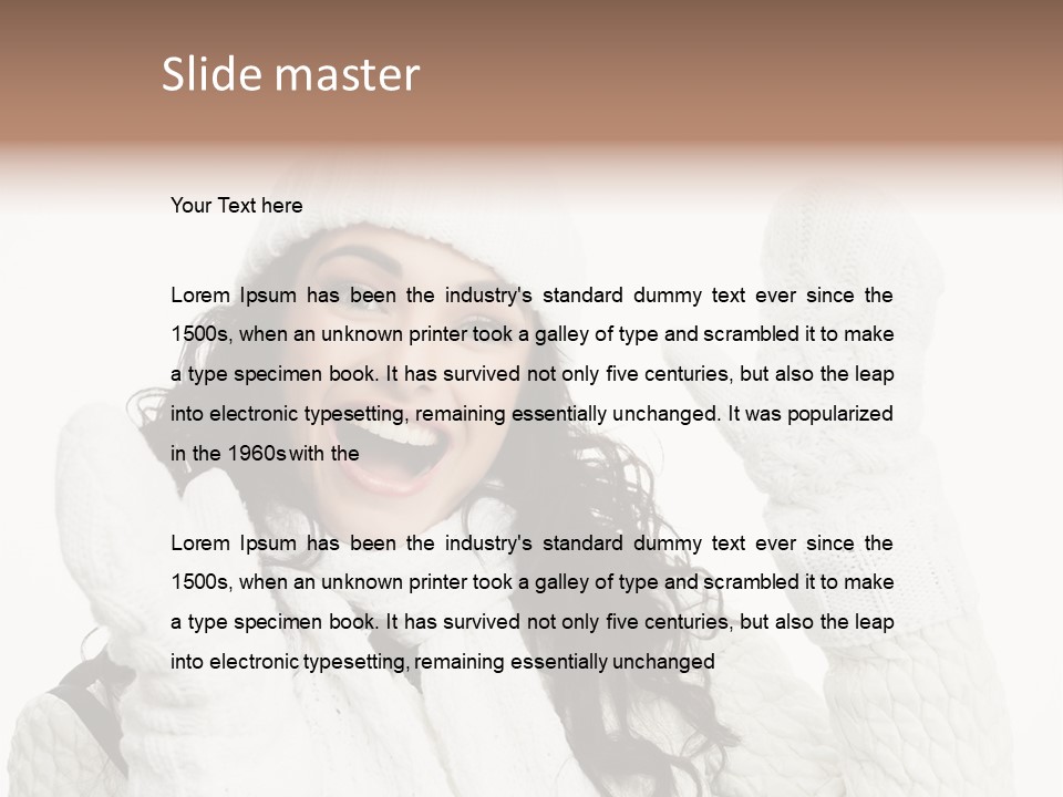 Caucasian Winter Attractive PowerPoint Template