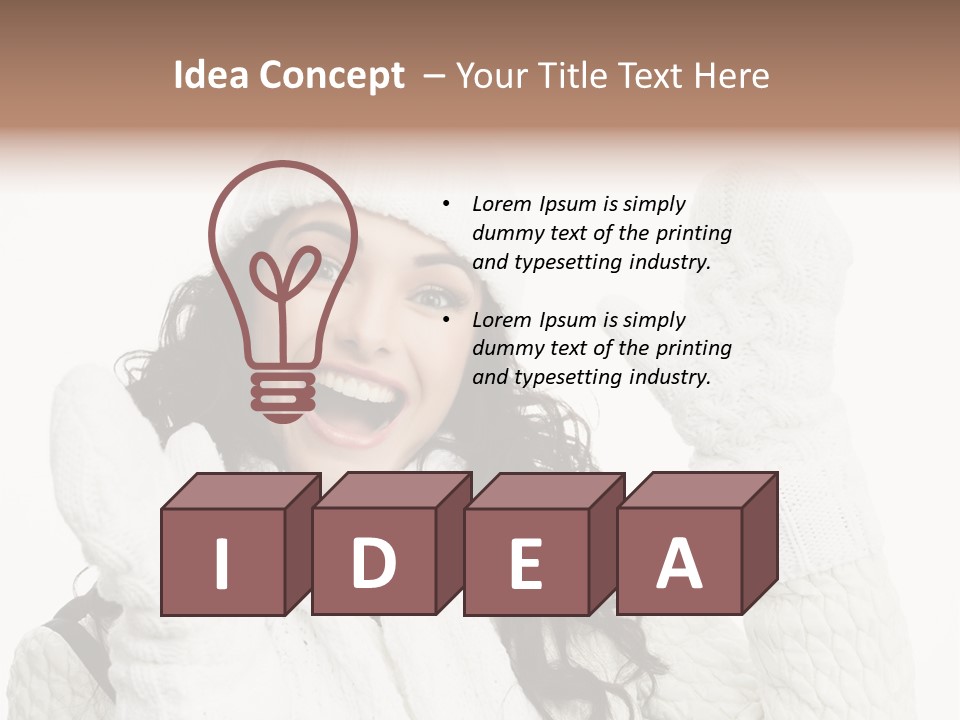 Caucasian Winter Attractive PowerPoint Template