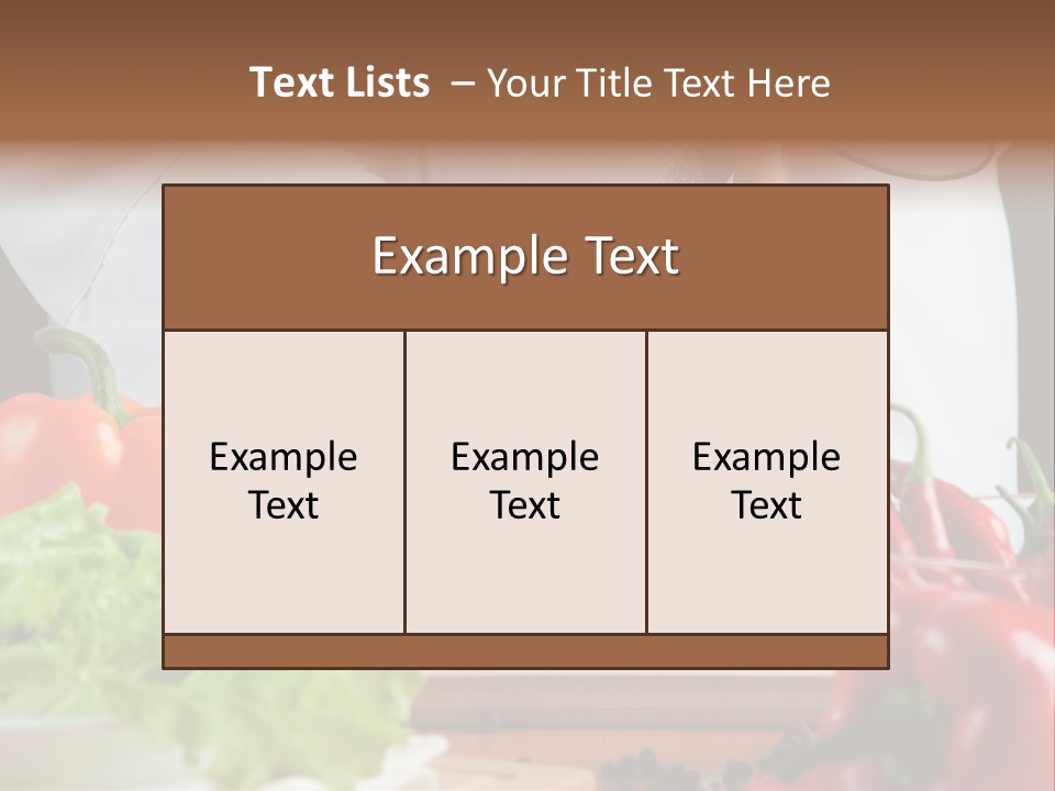 Indoors Foodstuff Vegs PowerPoint Template