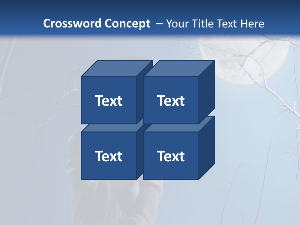 Portrait Twig Moonlight PowerPoint Template