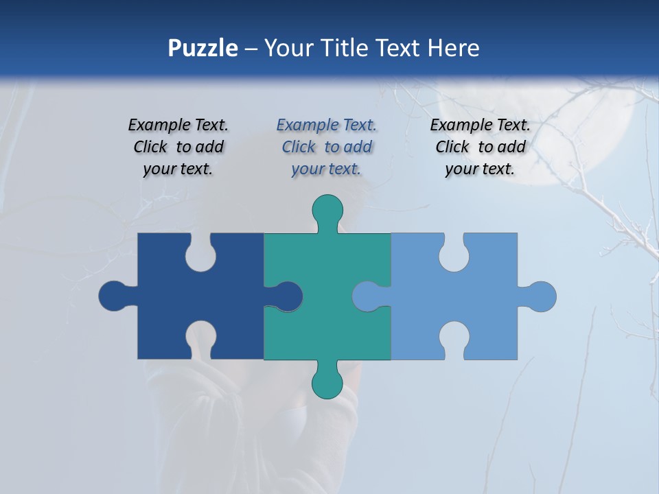 Portrait Twig Moonlight PowerPoint Template