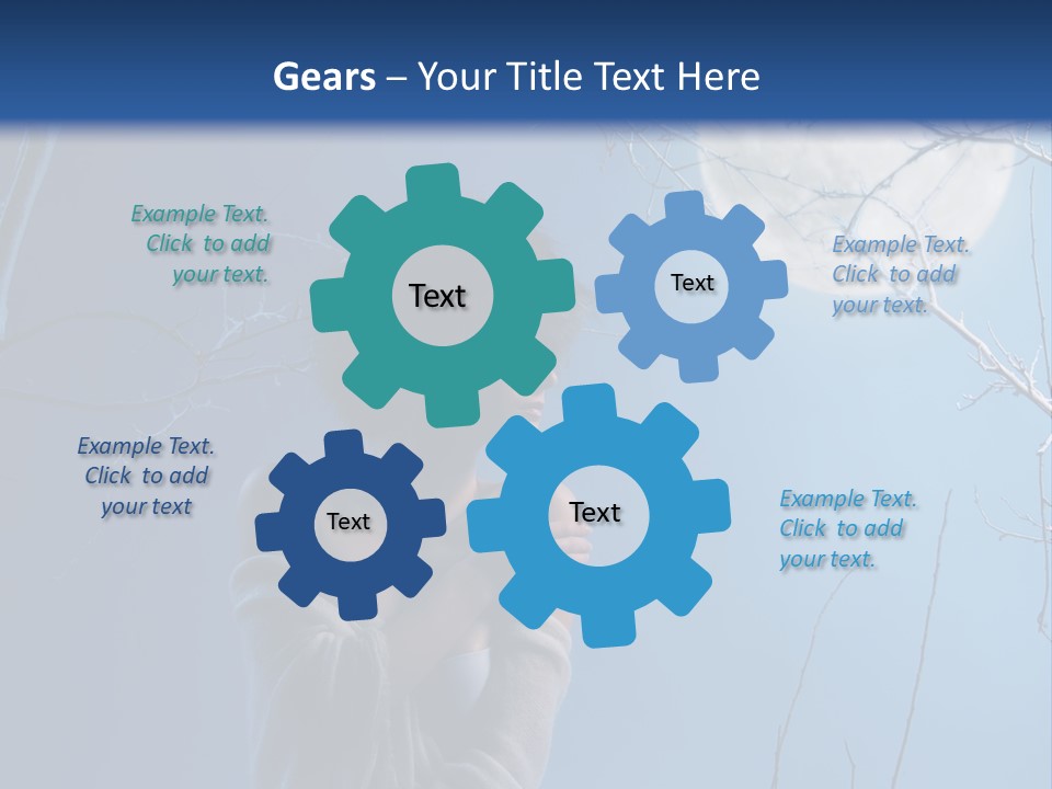 Portrait Twig Moonlight PowerPoint Template