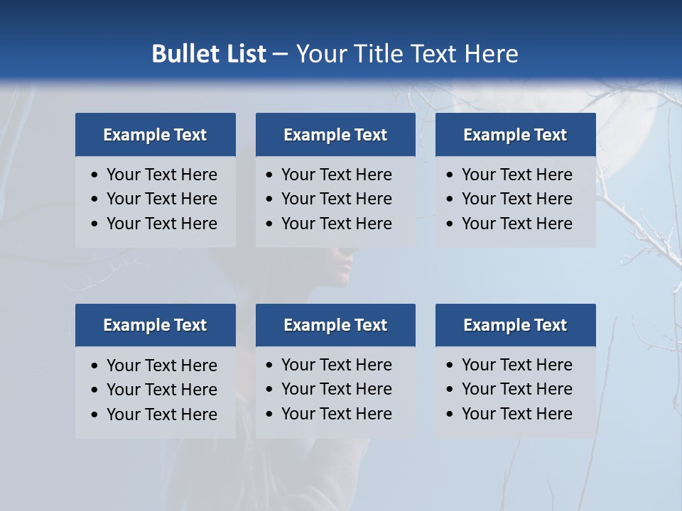 Portrait Twig Moonlight PowerPoint Template