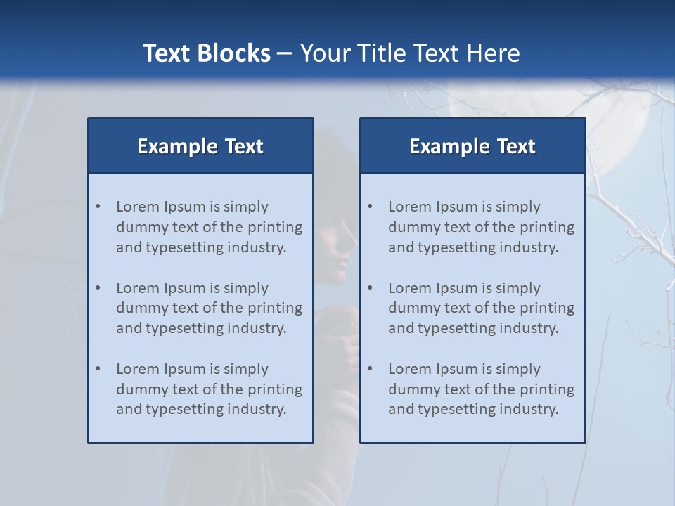 Portrait Twig Moonlight PowerPoint Template