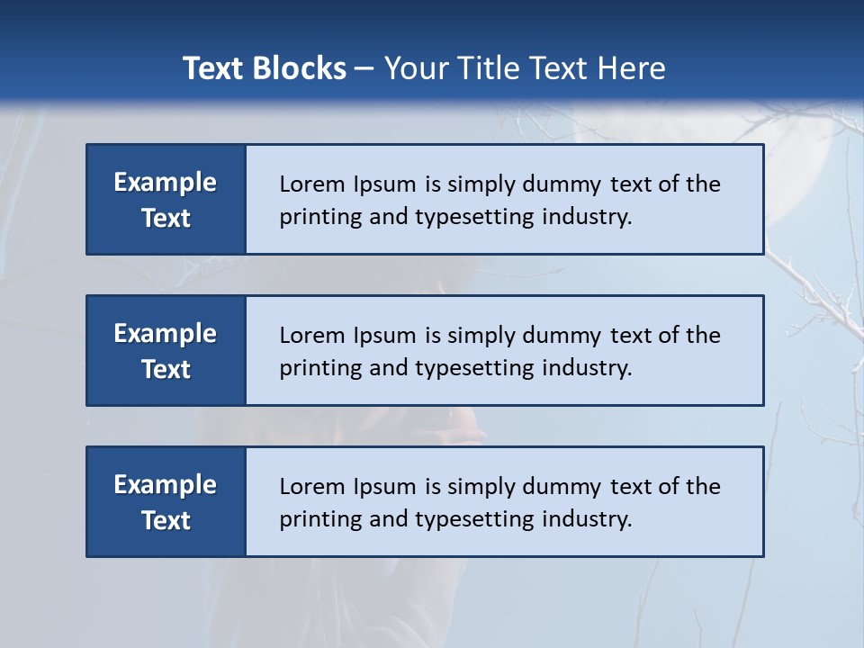 Portrait Twig Moonlight PowerPoint Template