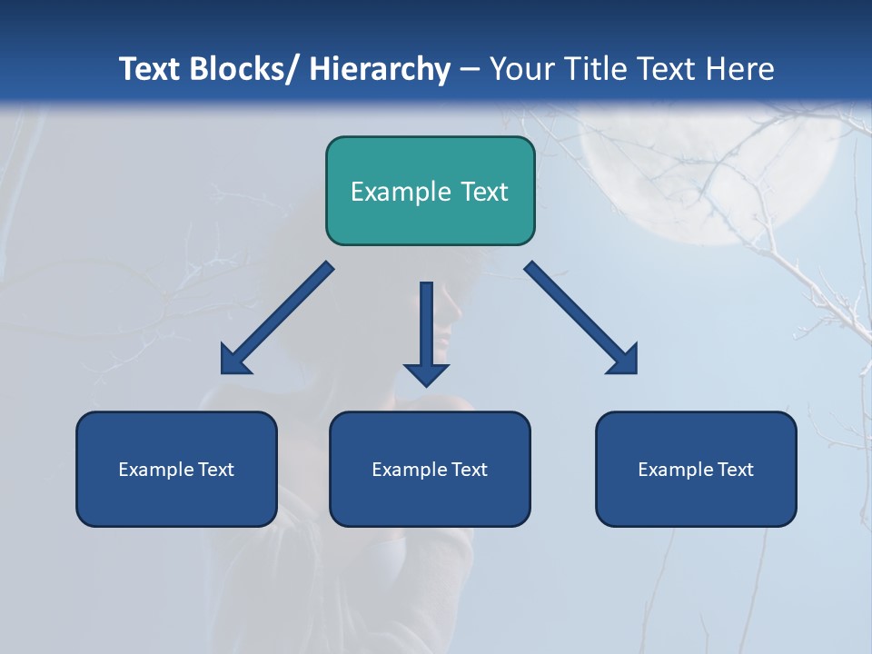 Portrait Twig Moonlight PowerPoint Template