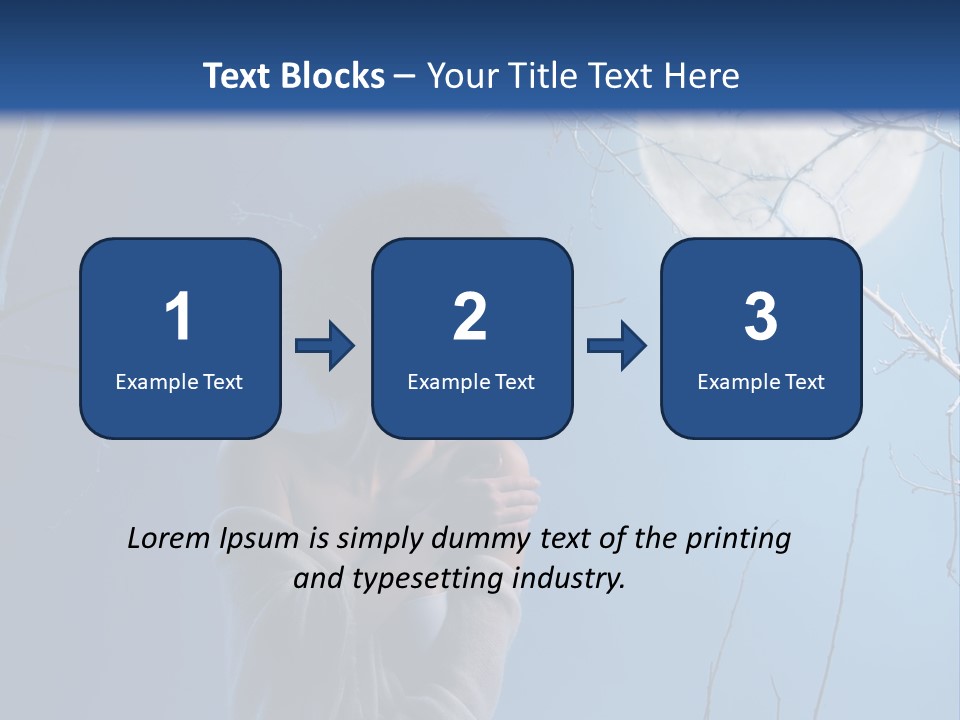 Portrait Twig Moonlight PowerPoint Template