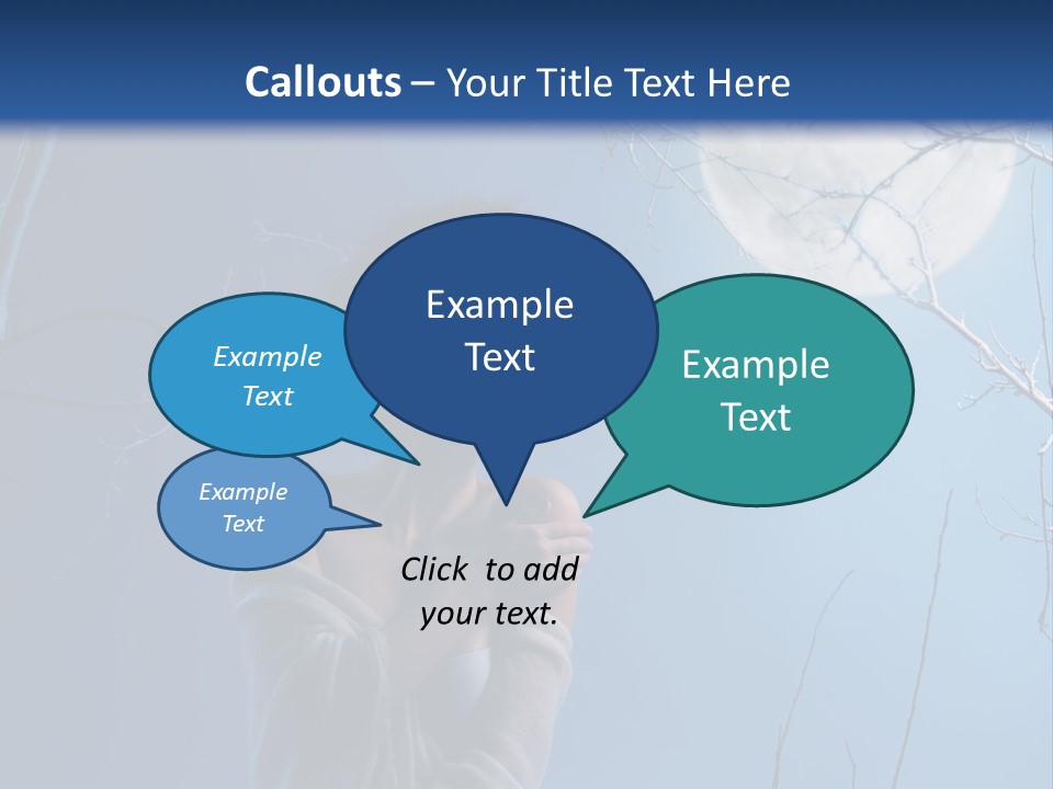 Portrait Twig Moonlight PowerPoint Template