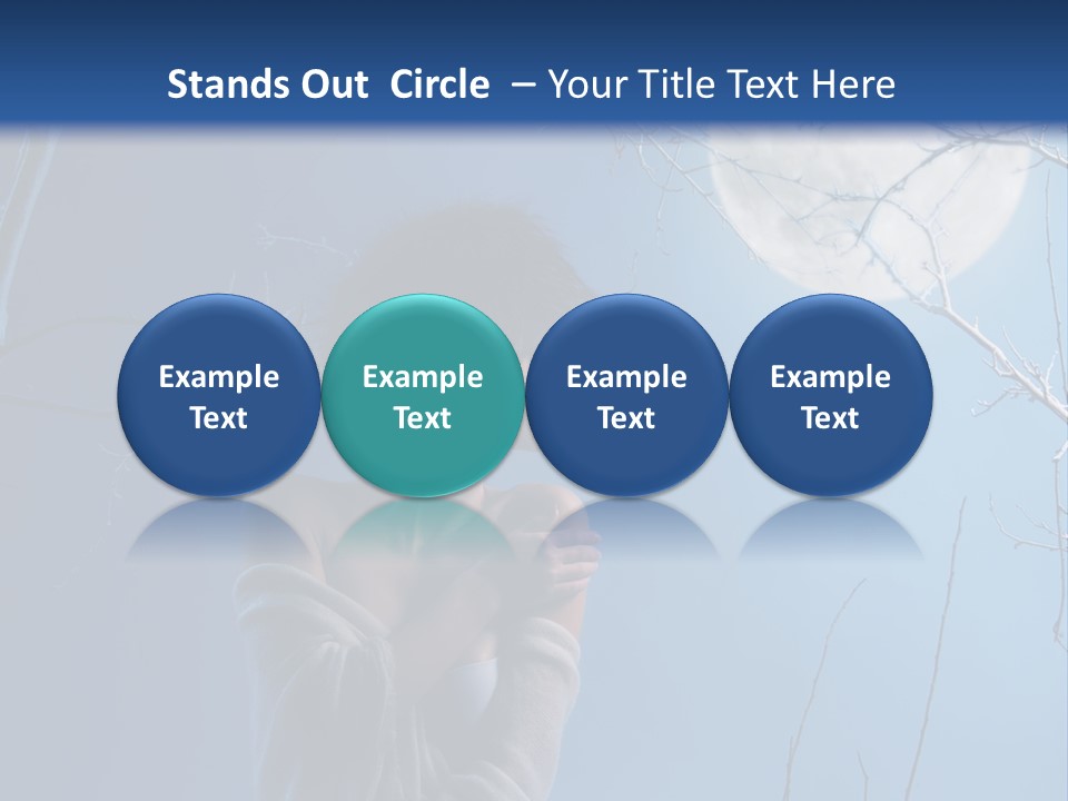 Portrait Twig Moonlight PowerPoint Template