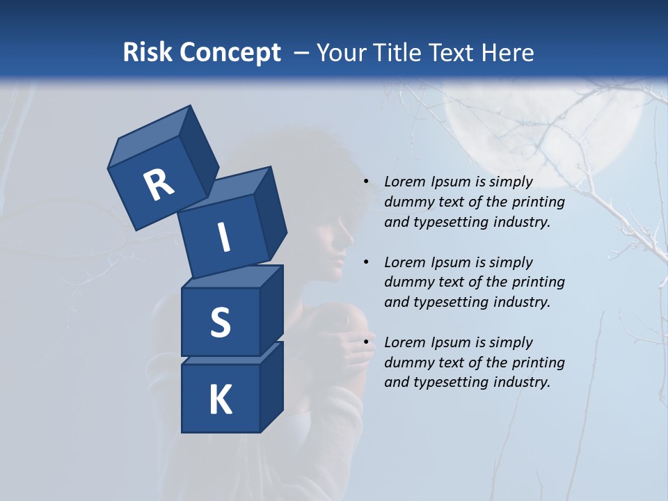 Portrait Twig Moonlight PowerPoint Template