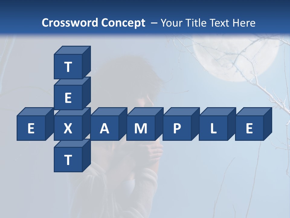 Portrait Twig Moonlight PowerPoint Template