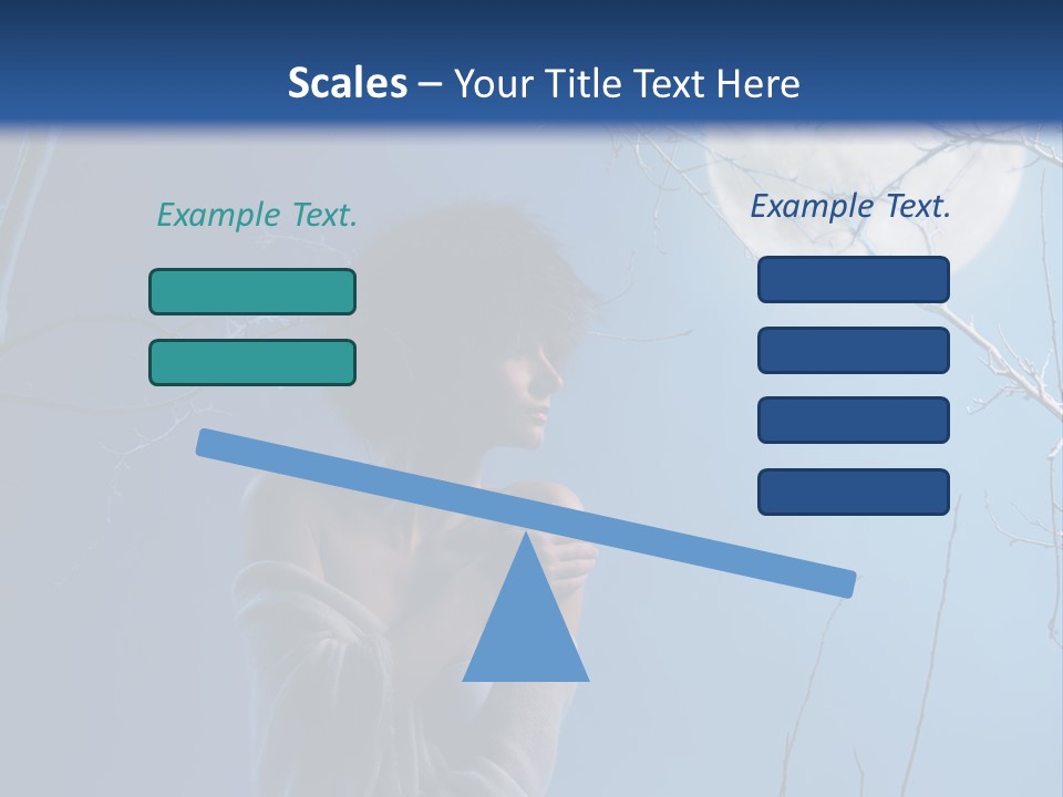 Portrait Twig Moonlight PowerPoint Template