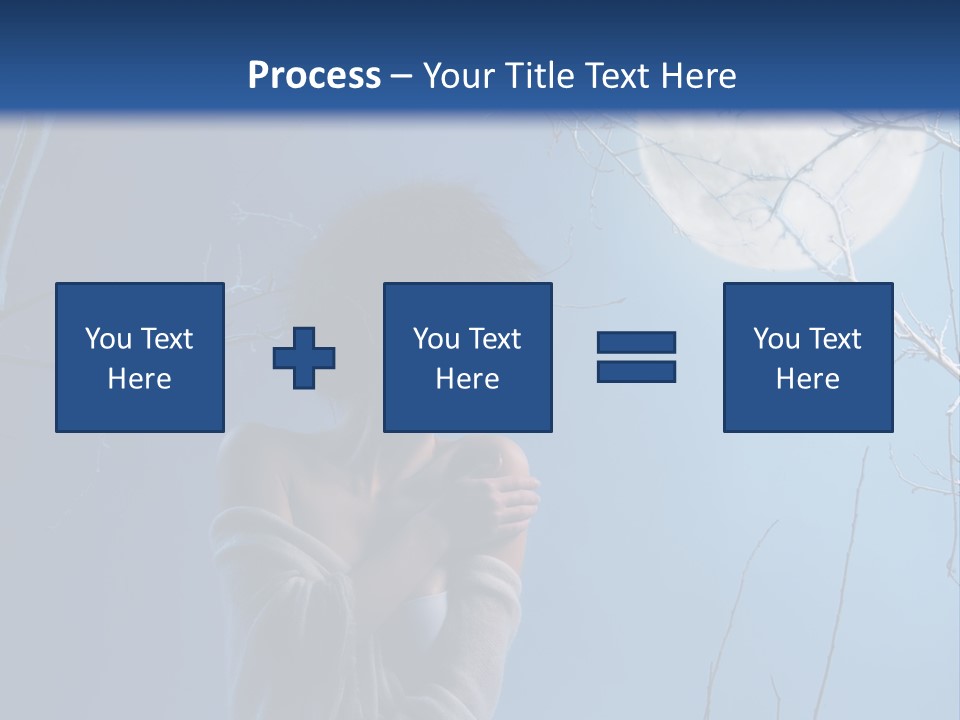 Portrait Twig Moonlight PowerPoint Template
