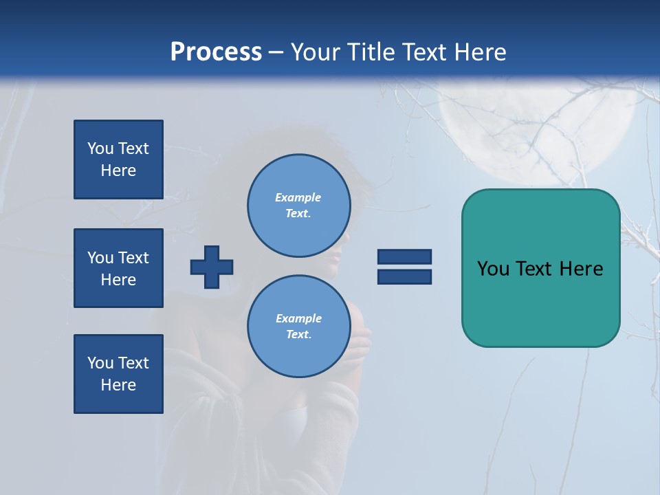 Portrait Twig Moonlight PowerPoint Template