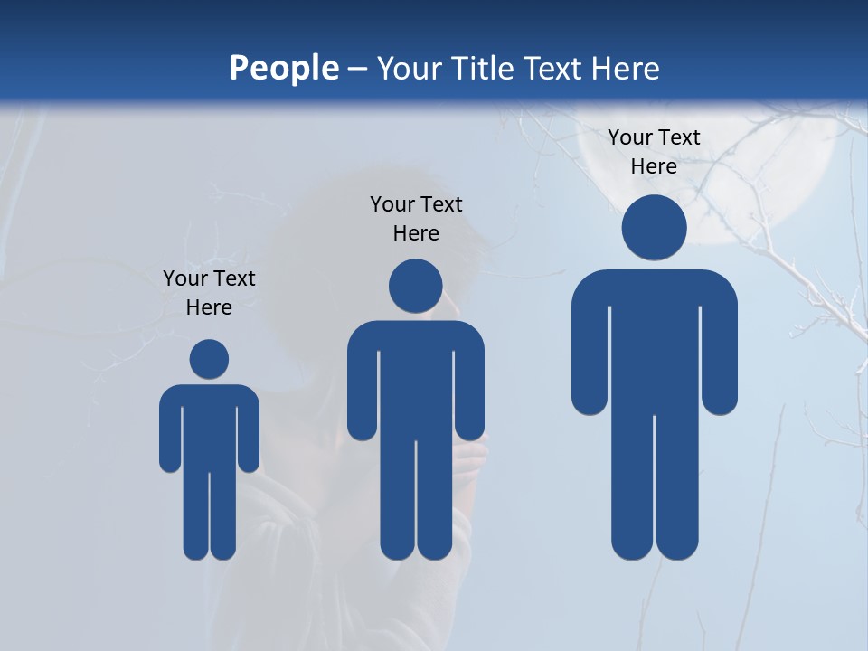 Portrait Twig Moonlight PowerPoint Template