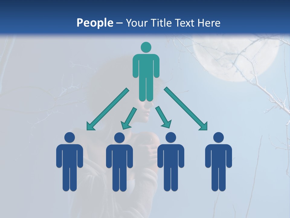 Portrait Twig Moonlight PowerPoint Template