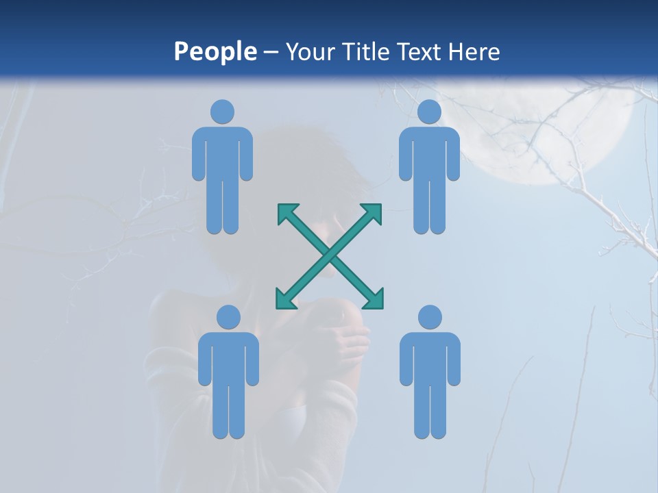 Portrait Twig Moonlight PowerPoint Template