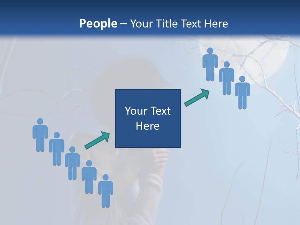 Portrait Twig Moonlight PowerPoint Template