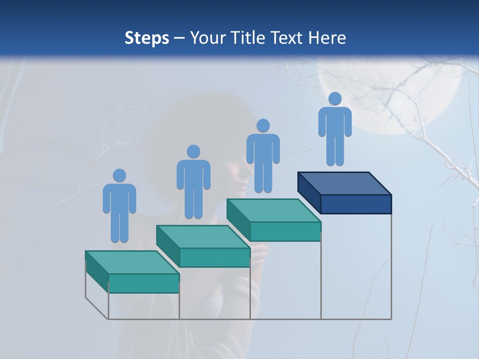 Portrait Twig Moonlight PowerPoint Template