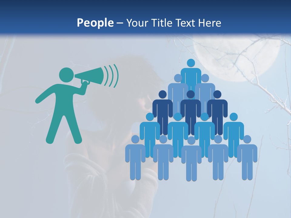 Portrait Twig Moonlight PowerPoint Template