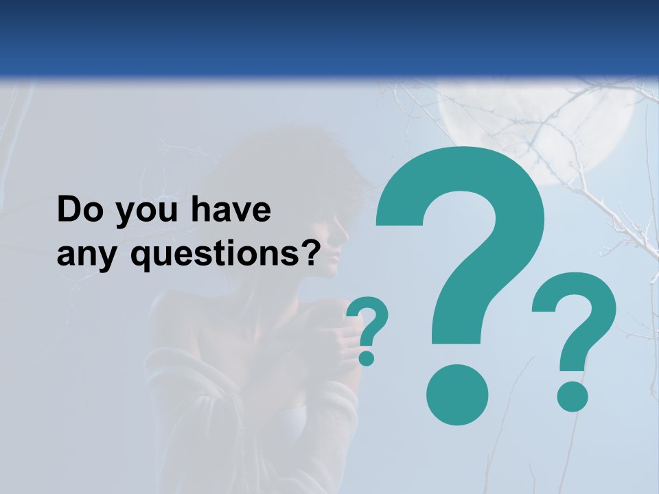 Portrait Twig Moonlight PowerPoint Template