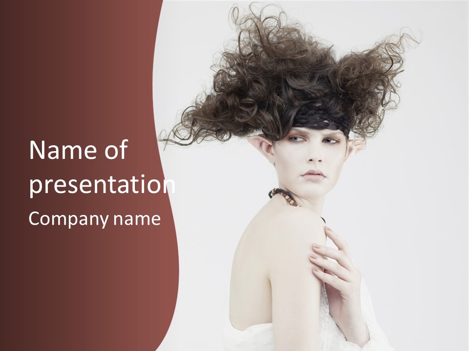 Christmas Hairdo Young PowerPoint Template