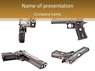 Automatic Compact Firearm PowerPoint Template