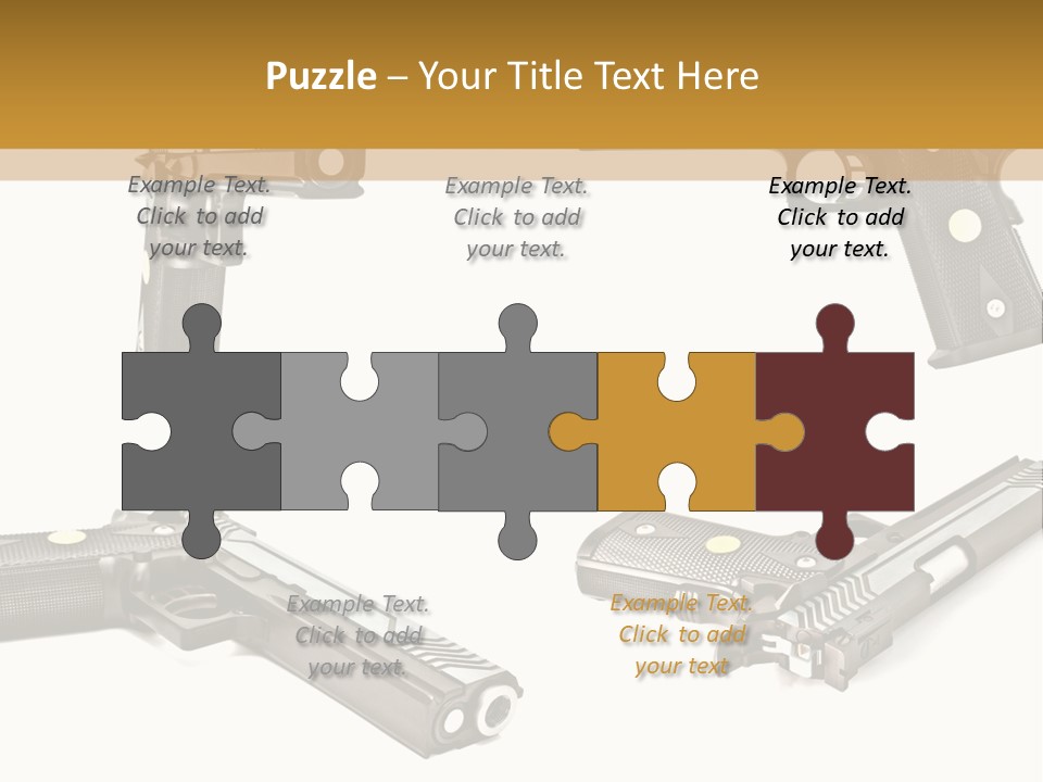 Automatic Compact Firearm PowerPoint Template