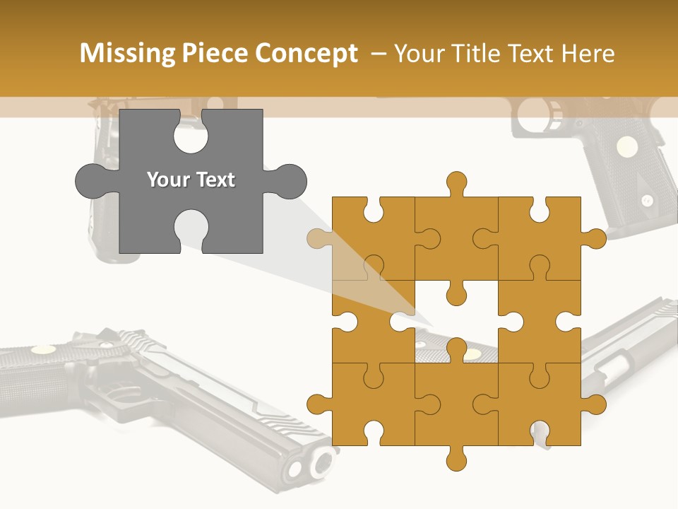 Automatic Compact Firearm PowerPoint Template