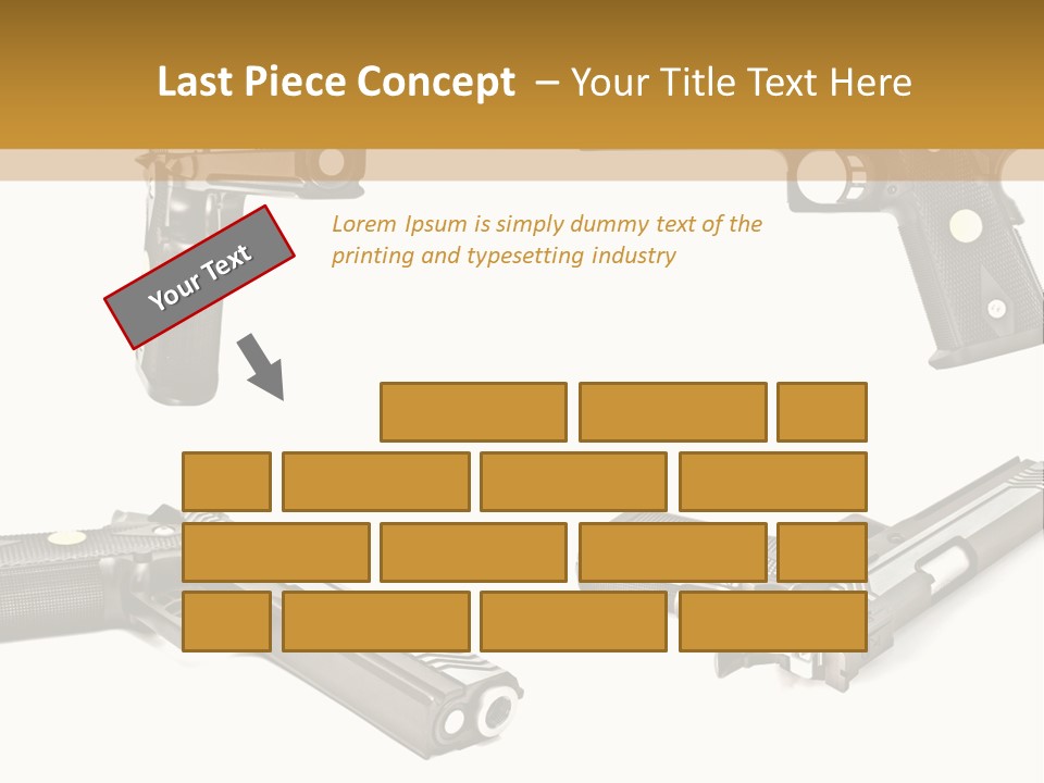 Automatic Compact Firearm PowerPoint Template