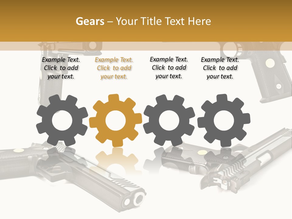 Automatic Compact Firearm PowerPoint Template