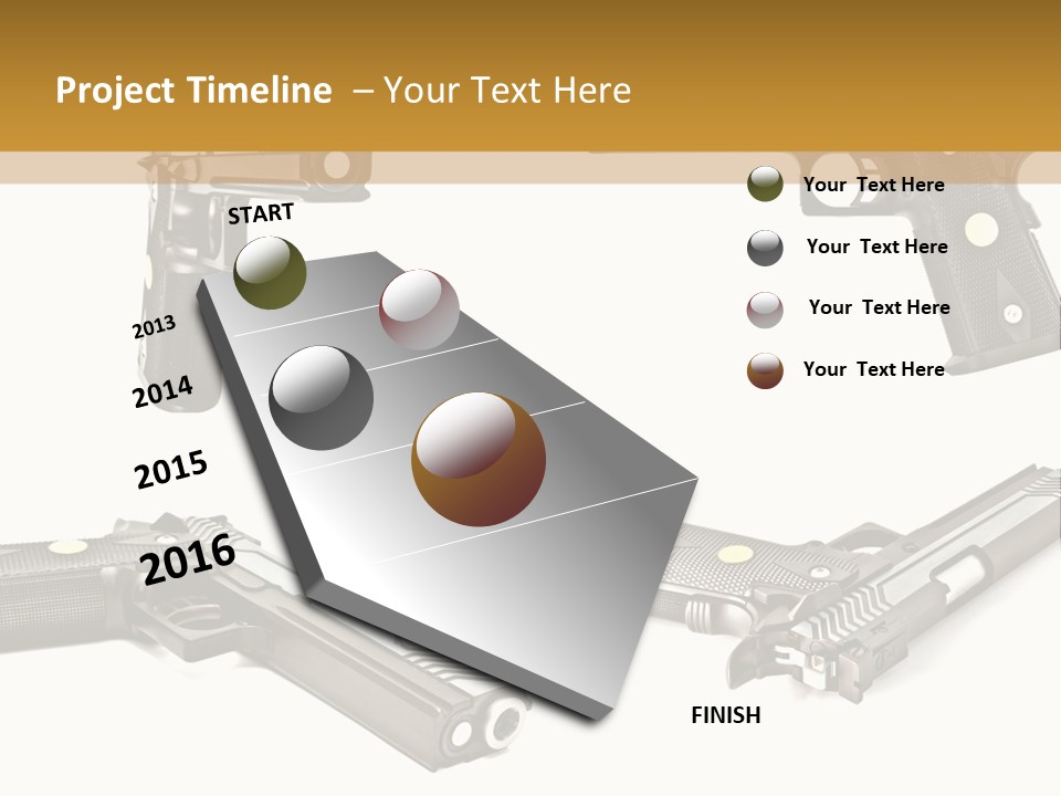 Automatic Compact Firearm PowerPoint Template